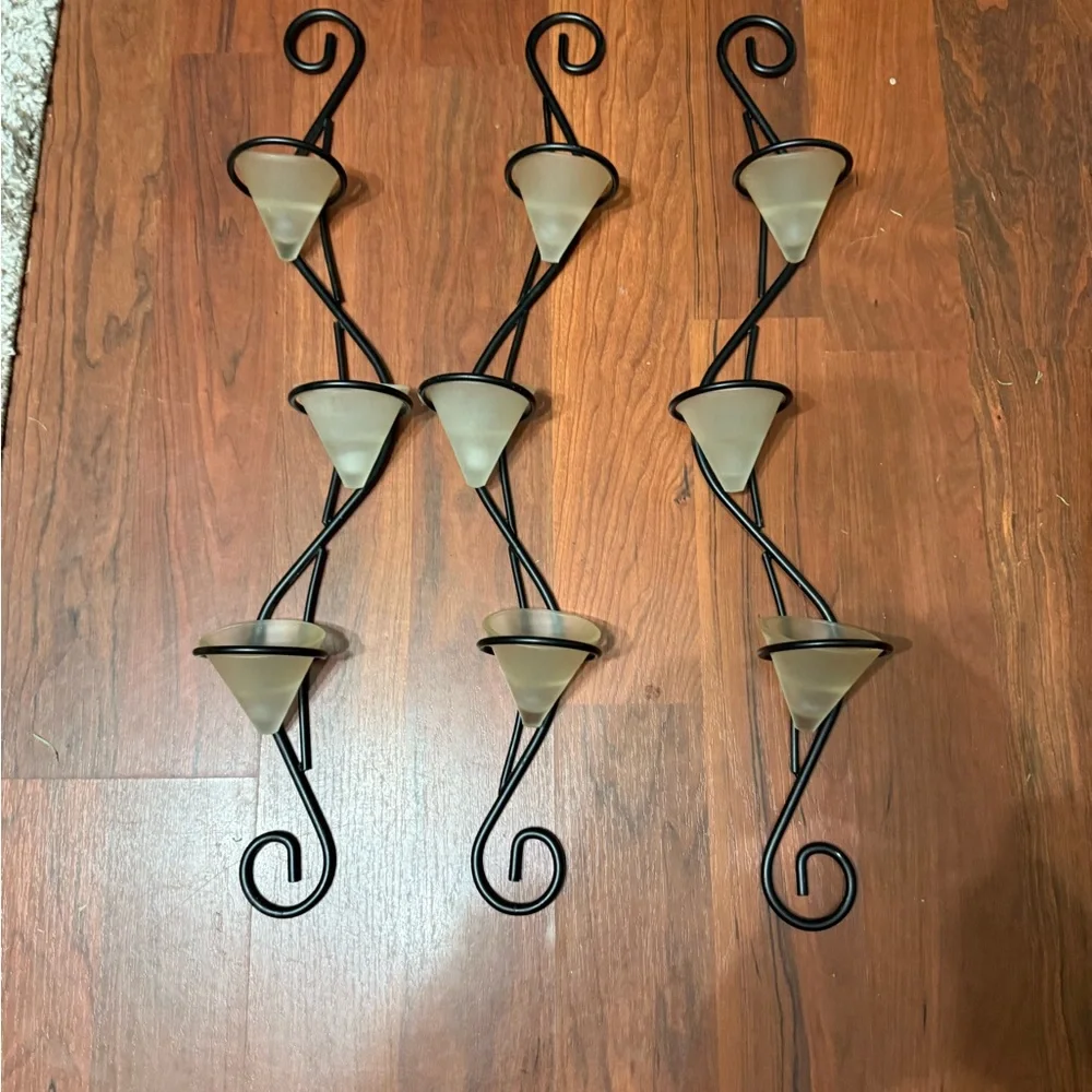 Elegant Black and Cream Wall Sconce Set
